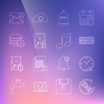 Set line Waiting, Clock 24 hours, Retro flip clock, Tombstone with RIP written Stock Illustration