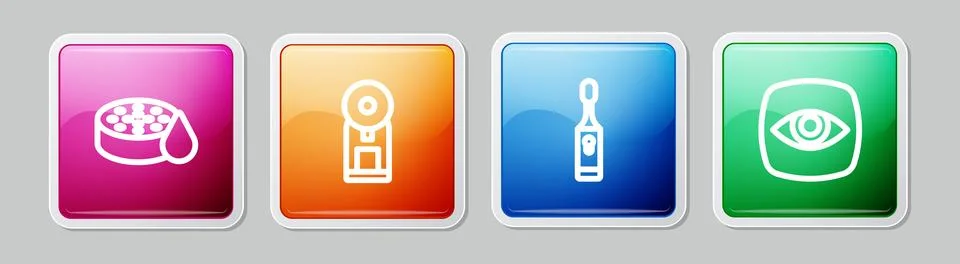 Set line Water sensor, Smart coffee machine, Electric toothbrush and Securi.. Illustrazione stock