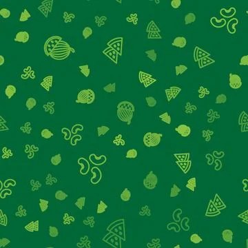 Set line Watermelon, Beans and on seamless pattern. Vector 库存插图