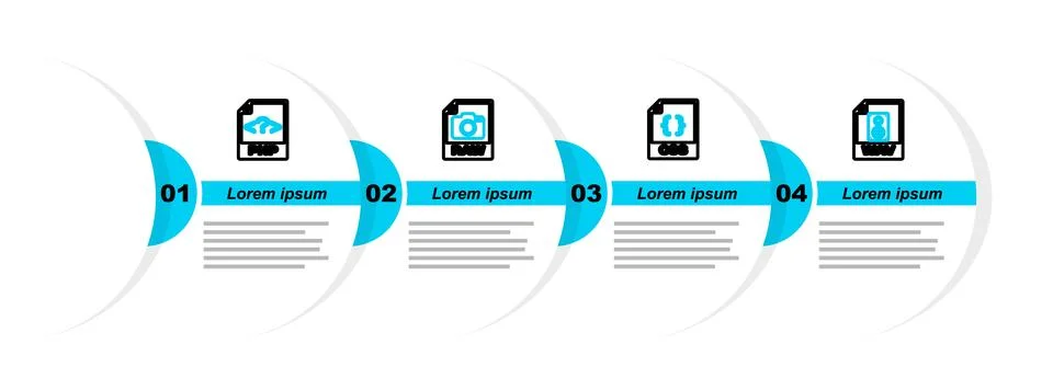 Set line WAV file document, CSS, RAW and PHP icon. Vector イラスト素材