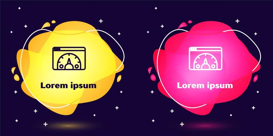 Set line Web analytics information and development website statistic icon Illustrazione stock