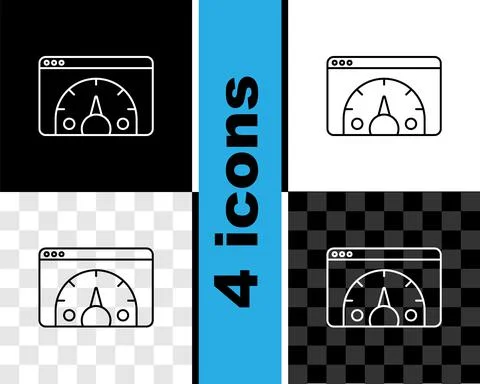 Set line Web analytics information and development website statistic icon Illustrazione stock