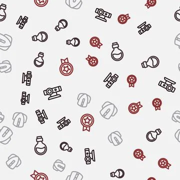 Set line Web camera, Bottle with magic elixir, Computer mouse and Game rating Stock Illustration