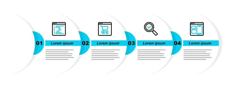 Set line Web developer programming code, Magnifying glass with check mark Stock Illustration