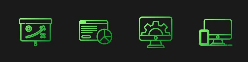 Set line Web development, Planning strategy concept, Website statistic and Stock Illustration
