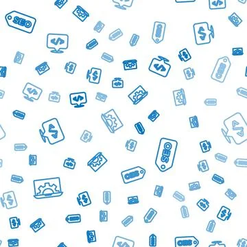 Set line Web development, SEO optimization and Front end on seamless pattern Stockillustratie