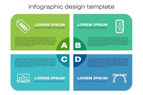 Set line Web development, SEO optimization, Bezier curve and . Business Stockillustratie