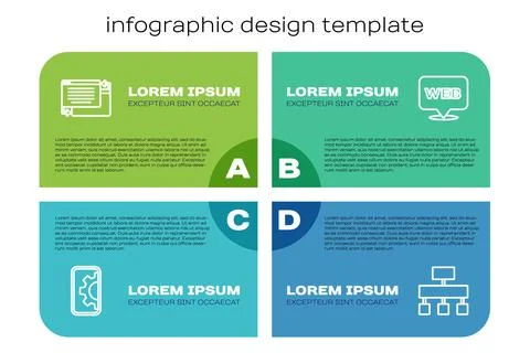 Set line Web development, UI or UX design, Site map and and graphic. Business Illustrazione stock