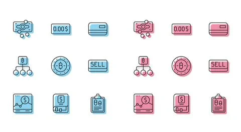 Set line Website with growth graph, Financial book, Stacks paper money cash イラスト素材