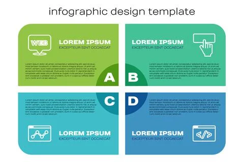 Set line Website statistic, and graphic design, Front end development and Stockillustratie