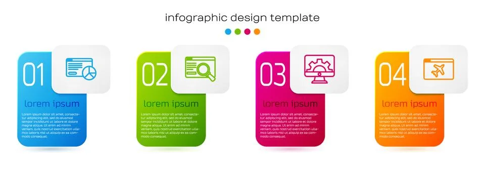 Set line Website statistic, UI or UX design, development and template. Business 스톡 일러스트
