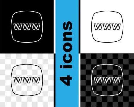 Set line Website template icon isolated on black and white, transparent bac.. 스톡 일러스트