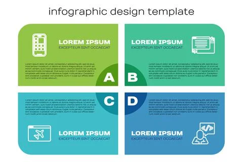 Set line Website template, Mobile Apps, Front end development and UI or UX 스톡 일러스트