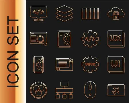 Set line Website template, UI or UX design, Color palette guide, development イラスト素材