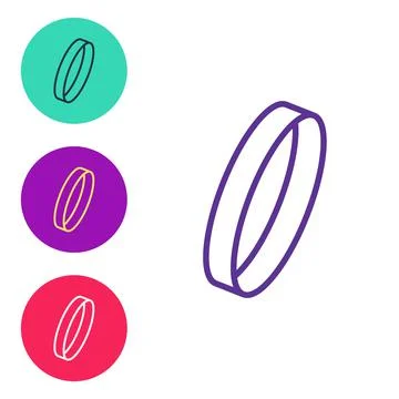 Set line Wedding ring icon isolated on white background. Bride and groom jewelry Stock Illustration