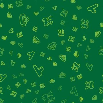 Set line Wet wipe pack, Toilet bowl and Sponge on seamless pattern. Vector Illustrazione stock