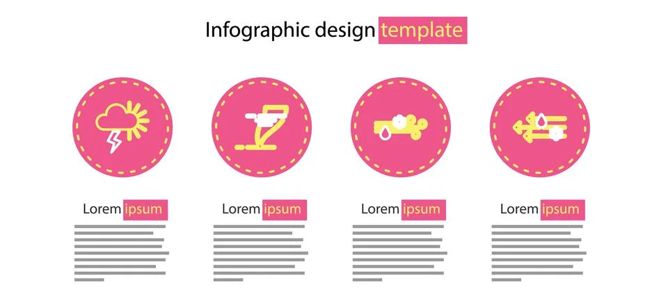 Set line Wind and rain with snow, Tornado and Storm icon. Vector Stock Illustration