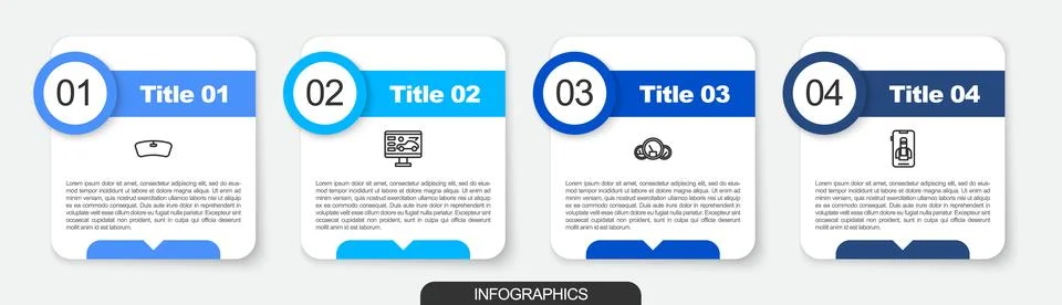 Set line Windshield, Diagnostics condition of car, Speedometer and Online Ilustración de archivo
