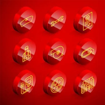 Set line Windshield, Wrench spanner, Auto service check automotive, Car mec.. Ilustración de archivo