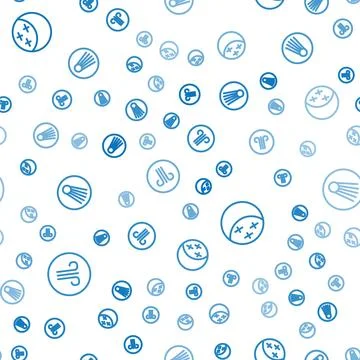 Set line Windy weather, Eclipse of sun and Comet on seamless pattern. Vector イラスト素材