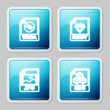 Set line WMA file document, RUBY, JPG and 3DS icon. Vector イラスト素材