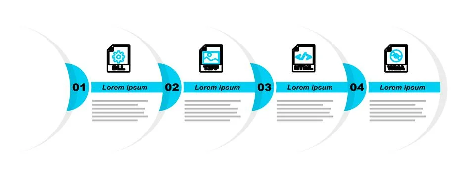 Set line WMA file document, HTML, TIFF and DLL icon. Vector Illustrazione stock