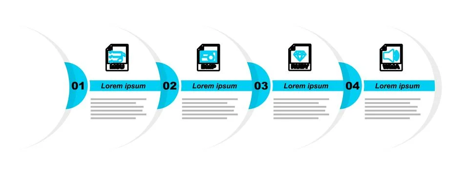 Set line WMA file document, RUBY, BMP and M3U icon. Vector Illustrazione stock