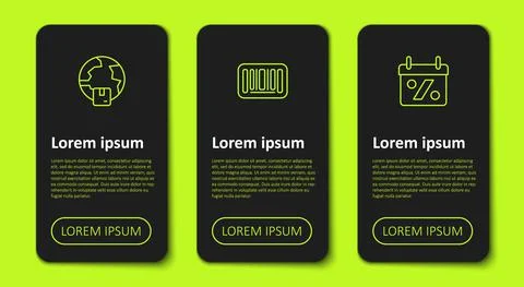 Set line Worldwide shipping, Barcode and Discount percent tag. Business Illustrazione stock