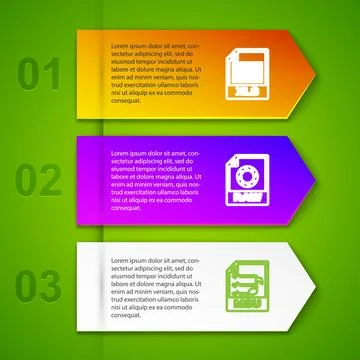 Set line XLS file document, RAW, M3U and MSG. Business infographic template 库存插图