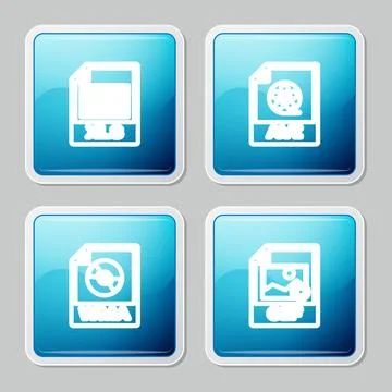 Set line XLS file document, AVI, WMA and GIF icon. Vector Stock Illustration