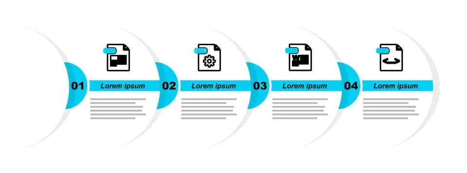 Set line XML file document, DOC, DLL and PDF icon. Vector Stockillustratie