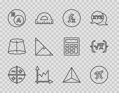 Set line XYZ Coordinate system, Graph, schedule, chart, diagram, Subsets, math Stock Illustration