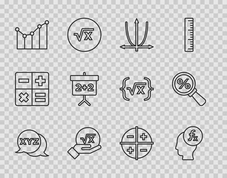 Set line XYZ Coordinate system, Function mathematical symbol, Graph, schedu.. Stock Illustration