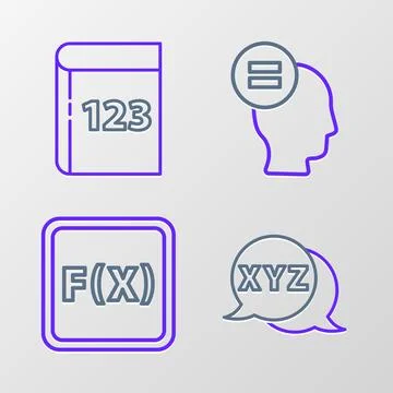 Set line XYZ Coordinate system, Function mathematical symbol, Calculation a.. Stock Illustration