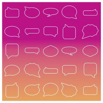 Set of linear frames, vector illustration. Stock Illustration