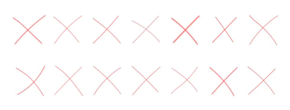 Set of linear icons meaning wrong answer Illustrazione stock