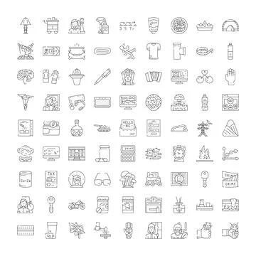 Set of linear icons for web design Stock Illustration