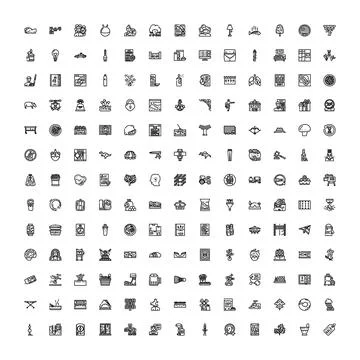 Set of linear icons for web design 스톡 일러스트