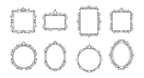 A set of linear mirrors of the princess Stock Illustration