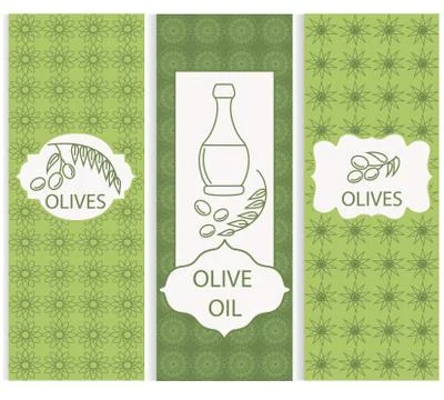 Set linear olive flyers ornament Stock-Illustration