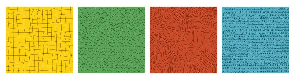 A set of linear patterns. Abstract backgrounds Stock Illustration