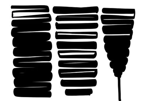 Set of lines with a brush. Stock Illustration