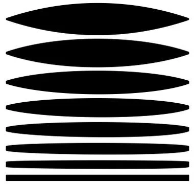 Set of lines with different level of deformation. Abstract geometric illustra Illustrazione stock