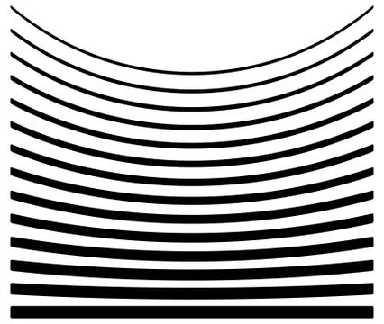 Set of lines with different level of deformation. Abstract geometric illustra Illustrazione stock