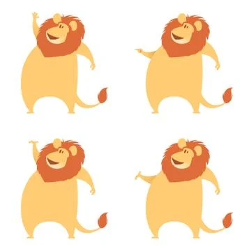 Set of lions Stock Illustration