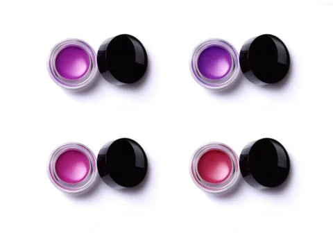 Set of lip glosses in jars Foto stock