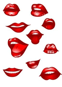Set of lips Stock Illustration