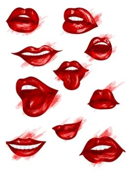Set of lips Stock Illustration