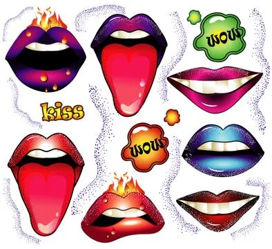 Set of lips Stock Illustration