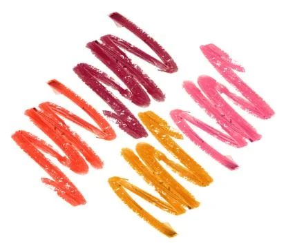 Set of lipstick stroke isolated Stock Photos